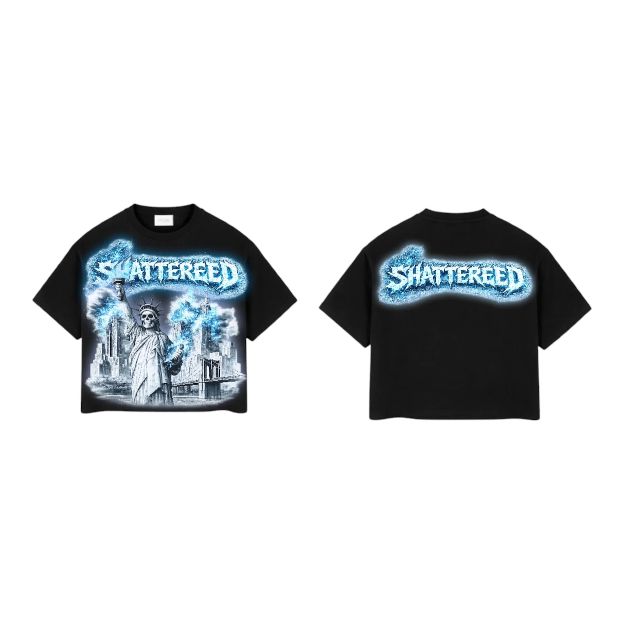 Shattered Hearts Liberty Graphic Shirt - Black & Blue