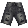 Thread Theory Distressed Denim Shorts - Ash Black