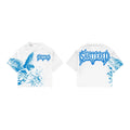 Shattered Hearts Angle Graphic Shirt - White & Blue