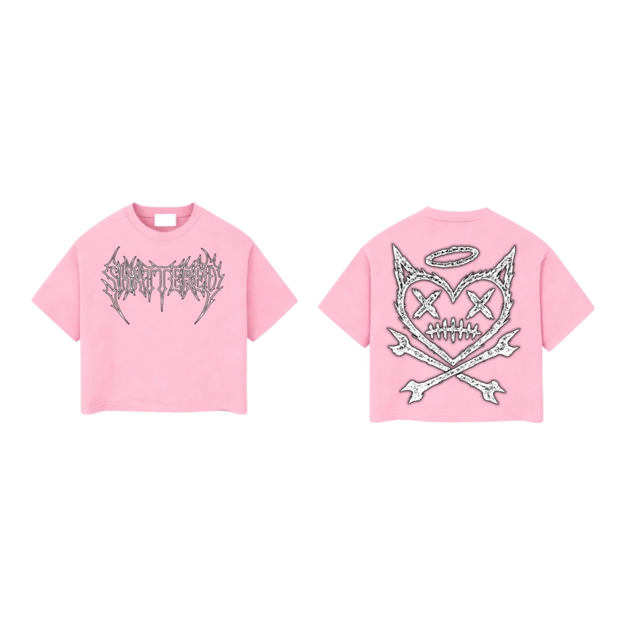 Shattered Hearts Logo Graphic Shirt - Pink