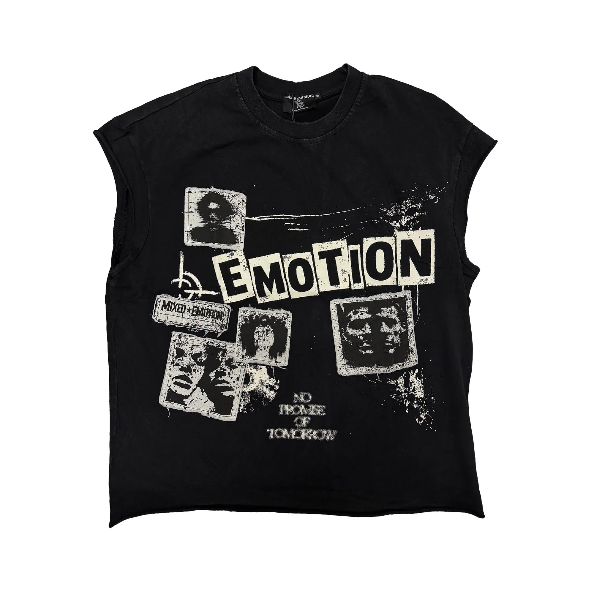 Mixed Emotions Sleeveless Graphic Shirt - Black