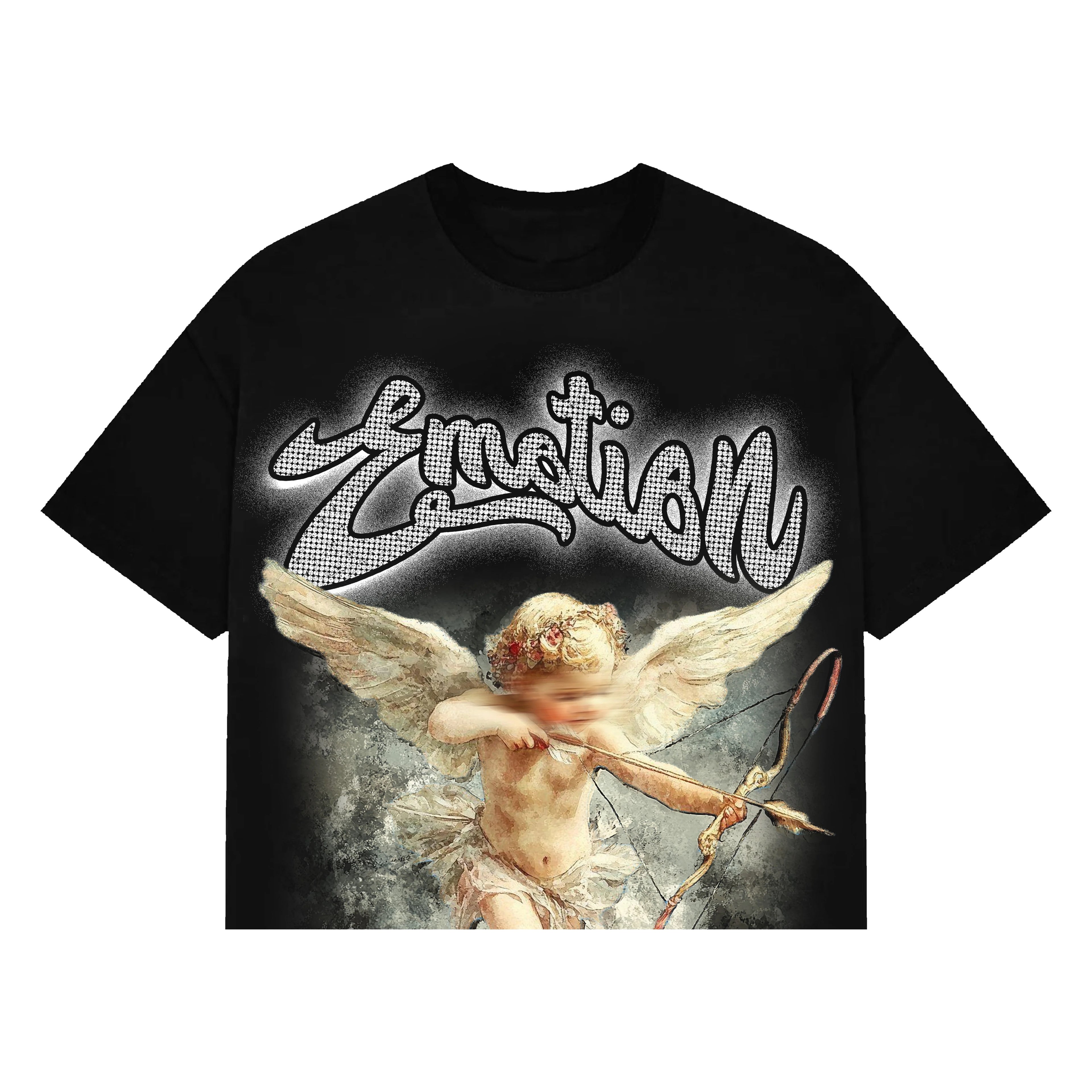 Mixed Emotions Cupid Graphic Shirt - Black