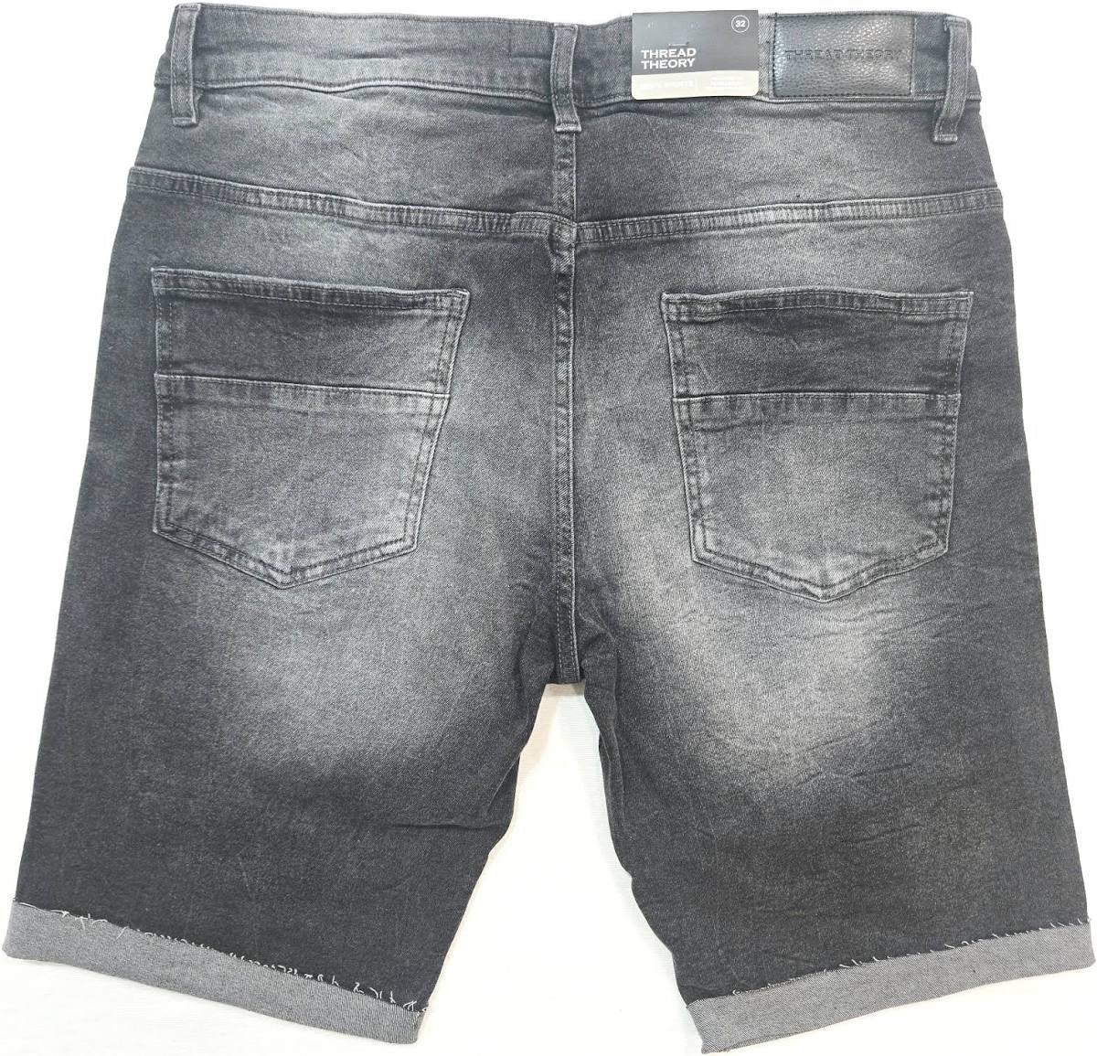 Thread Theory Distressed Denim Shorts - Grey