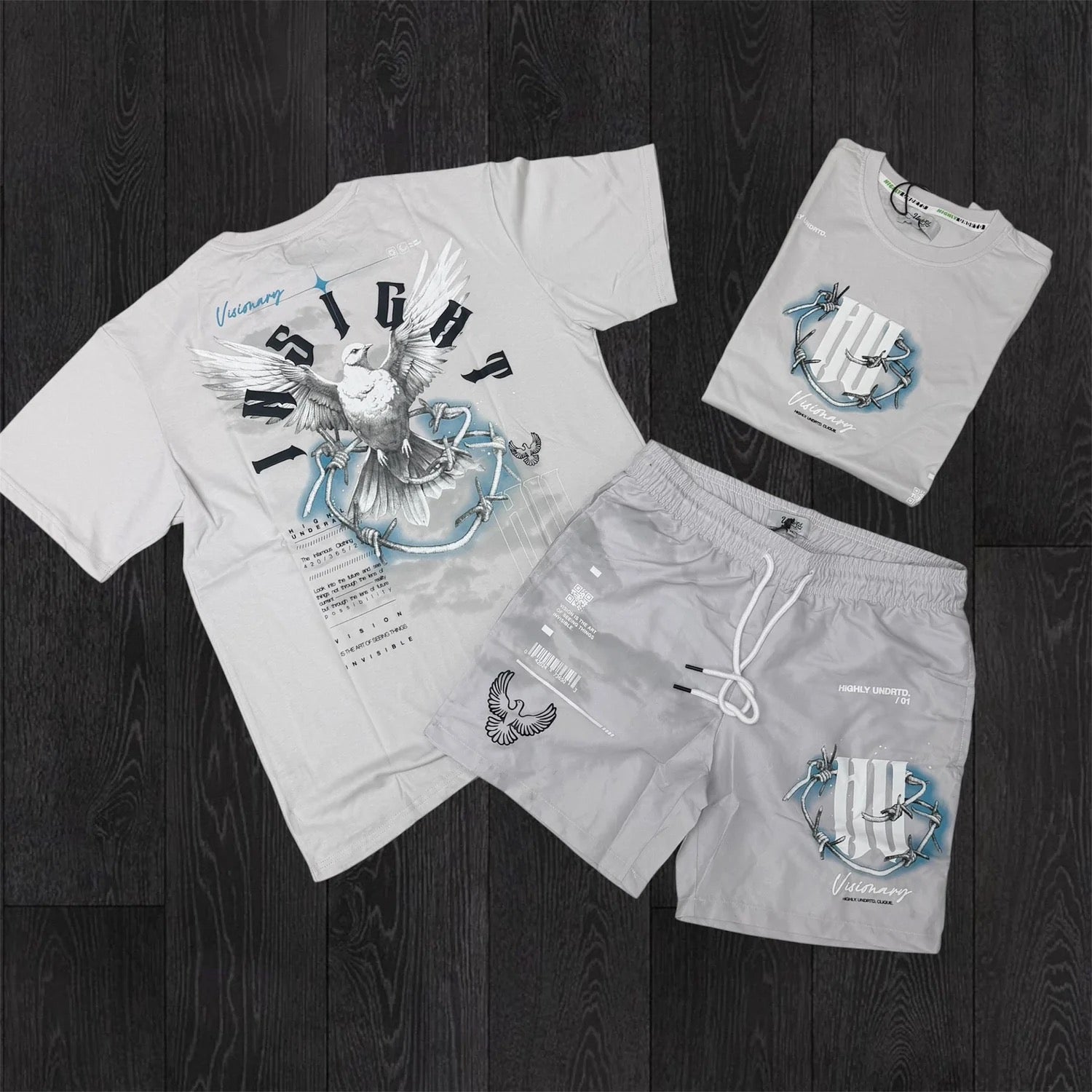 HIGHLY Undrtd Visionary Short Set - Light Grey