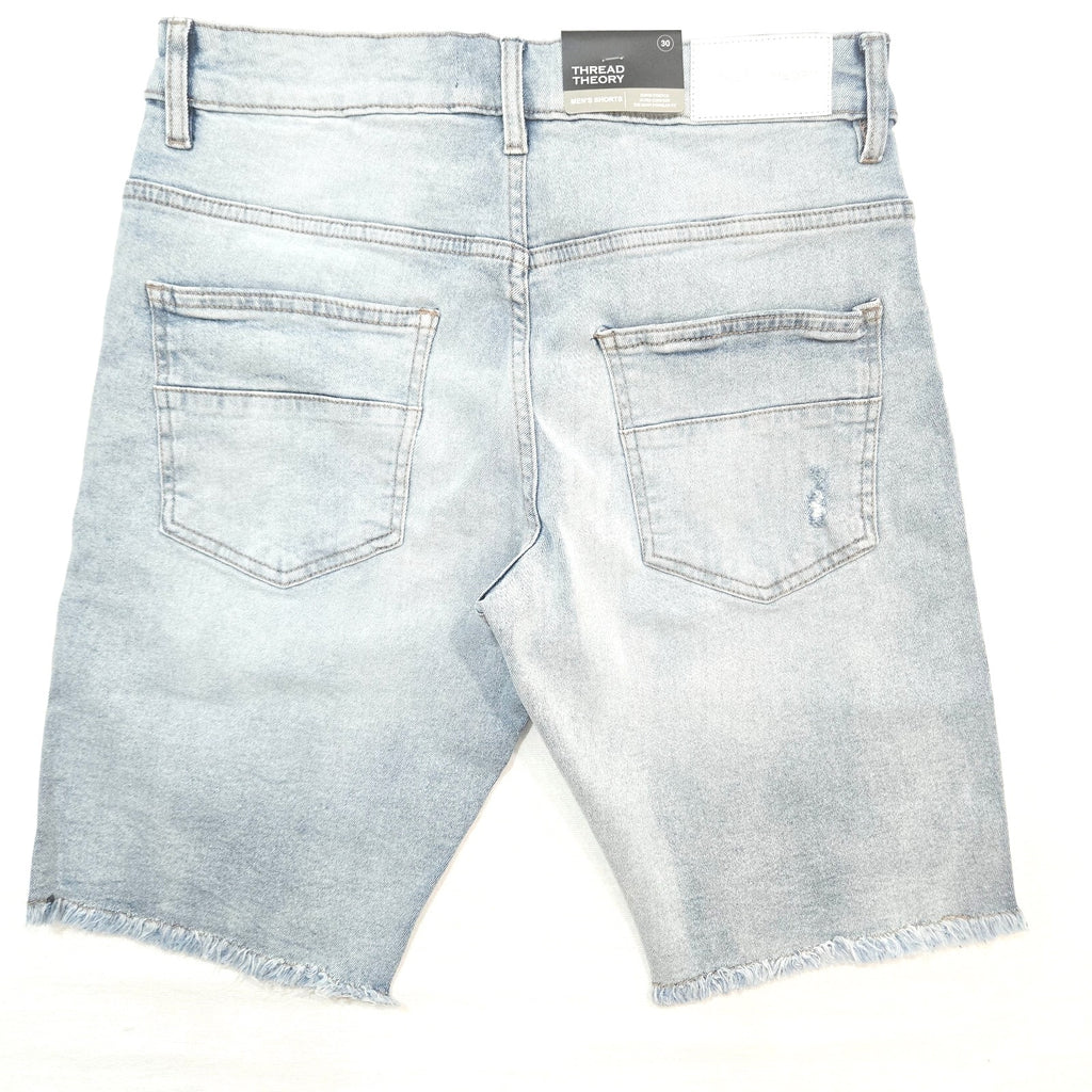Thread Theory Distressed Denim Shorts - Ice Blue