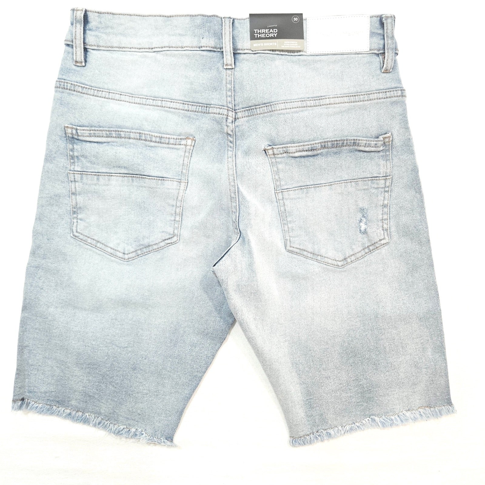 Thread Theory Distressed Denim Shorts - Ice Blue
