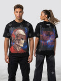 Focus "Sinner" Rhinestone Shirt - Black