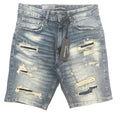 Thread Theory Distressed Denim Shorts - Dark Blue