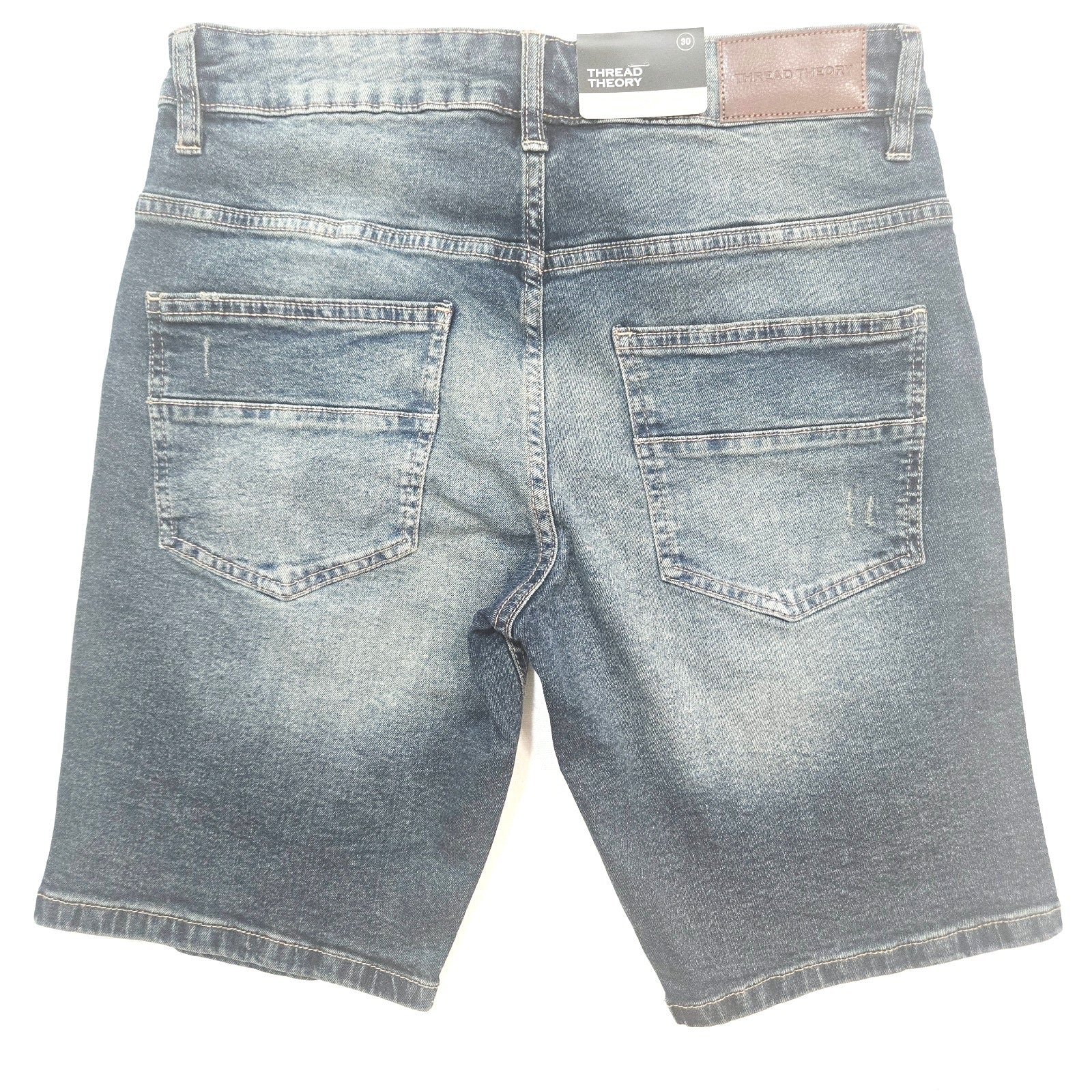 Thread Theory Distressed Denim Shorts - Dark Blue