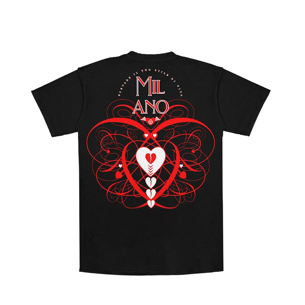 Premium Milano Melted Heart Crew Neck Shirt Black