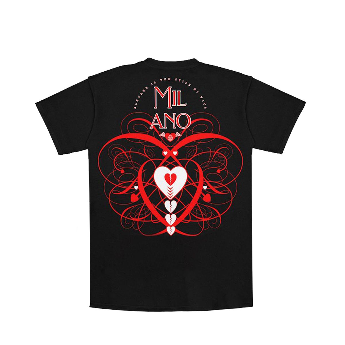 Premium Milano Melted Heart Crew Neck Shirt Black
