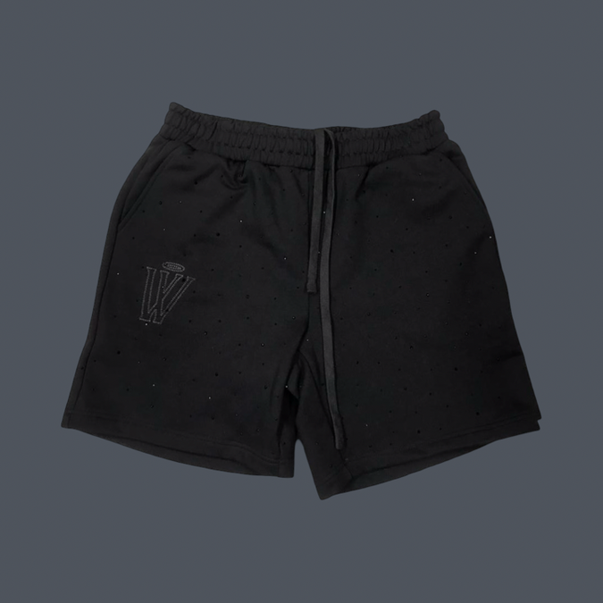Mr. Wave Residential Shorts With Rhinestones - Black