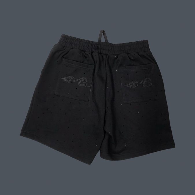 Mr. Wave Residential Shorts With Rhinestones - Black