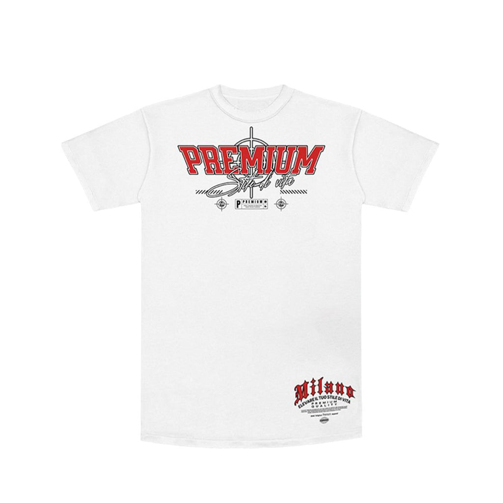 Premium Milano Target On Sight Crew Neck Shirt White