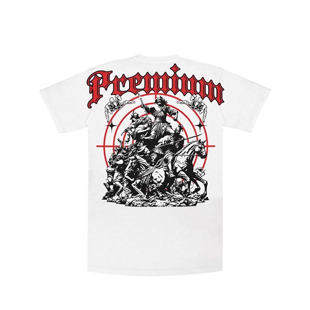 Premium Milano Target On Sight Crew Neck Shirt White