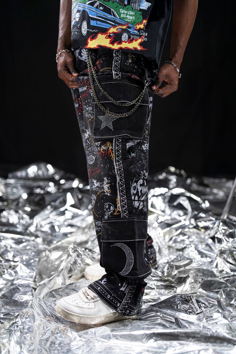 Elite Baggy Graffiti Cargo Denim