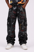 Elite Baggy Graffiti Cargo Denim