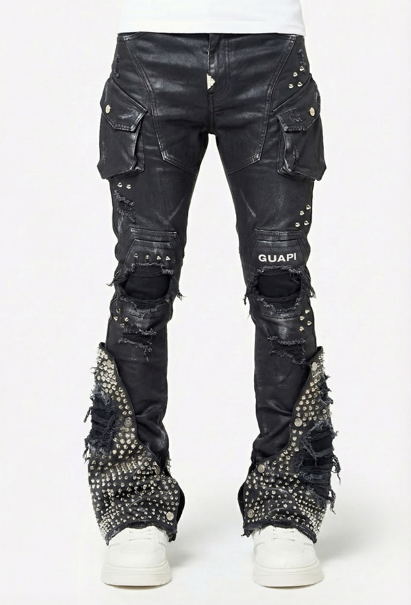 Guapi Black Coffin Arc Waxed Jeans