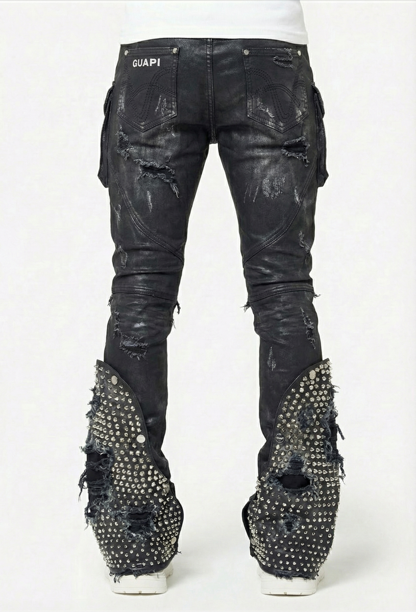 Guapi Black Coffin Arc Waxed Jeans