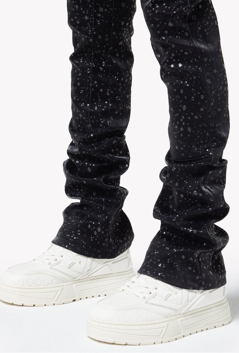 Guapi Obsidian Black Raindrop Leather Pant
