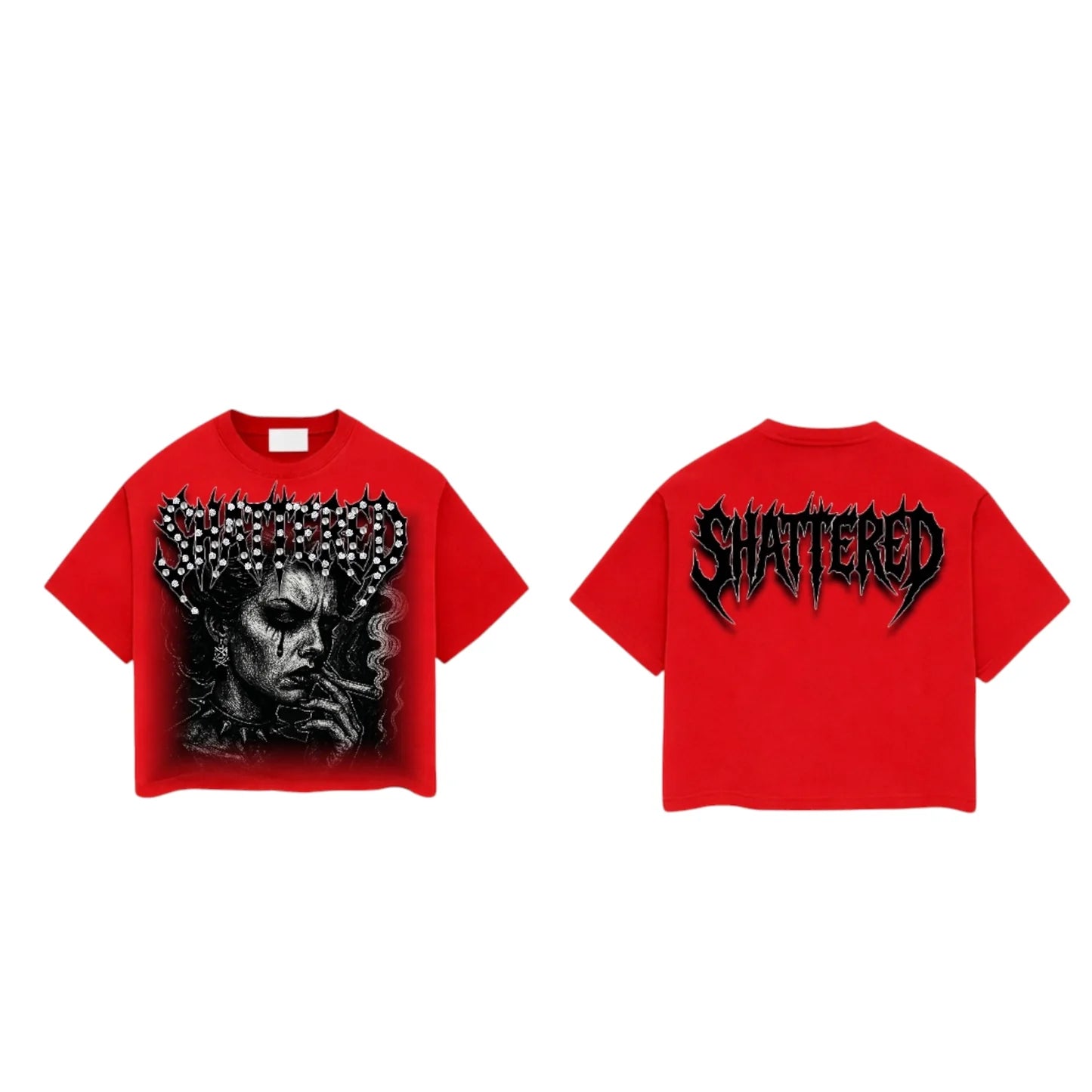 Shattered Hearts Red ANXIETY Shirt