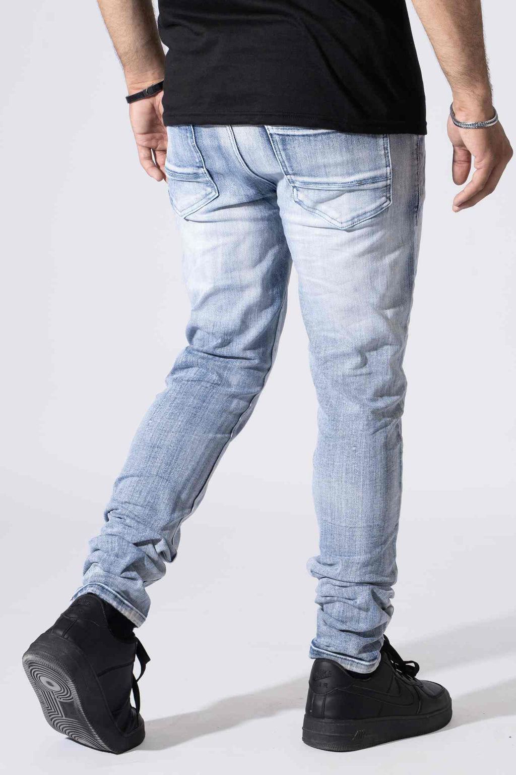 DZTR Premium Distressed Jeans - Light Ice Blue