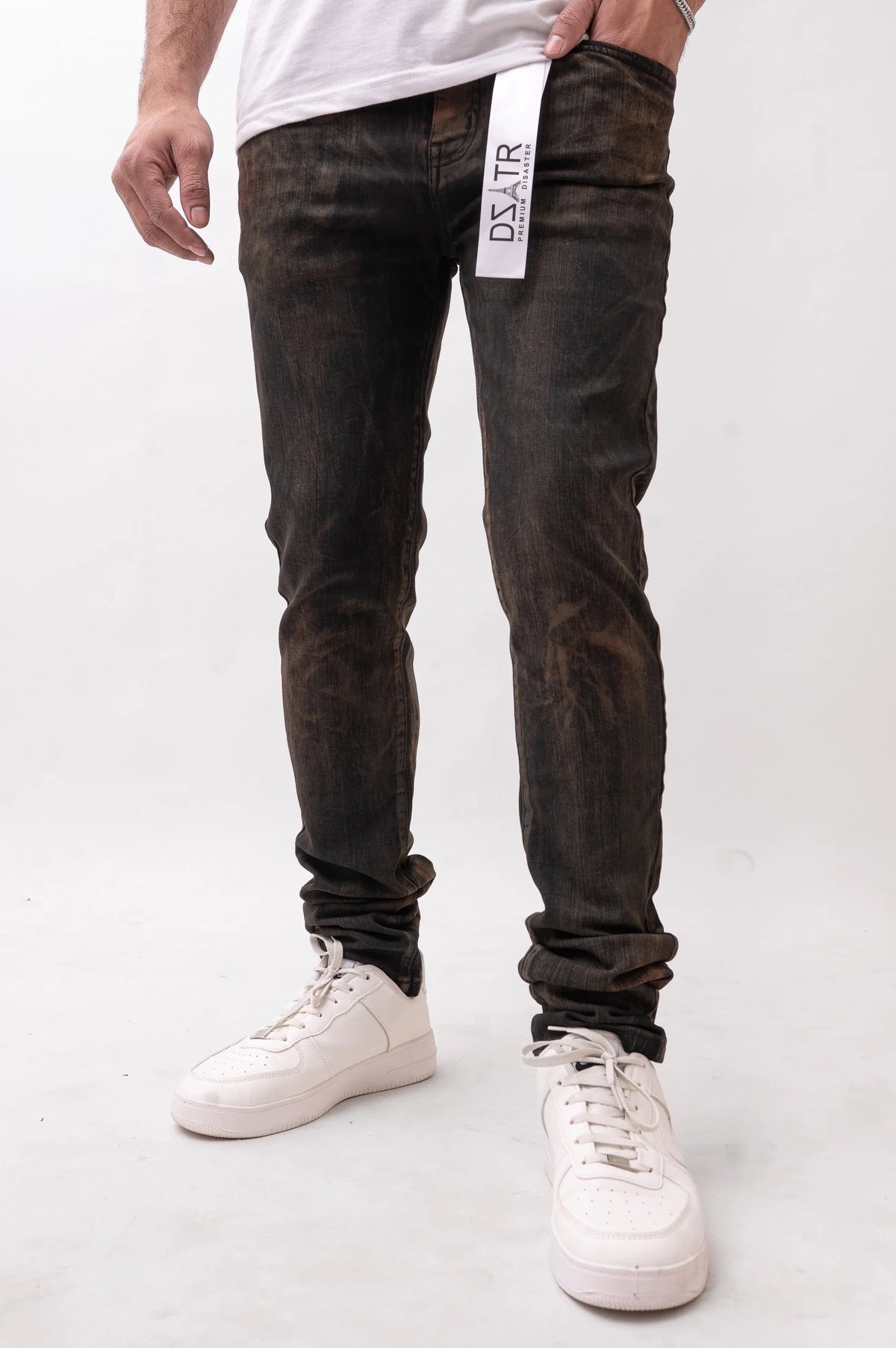 DZTR Vintage Wash Skinny Jeans - Copper