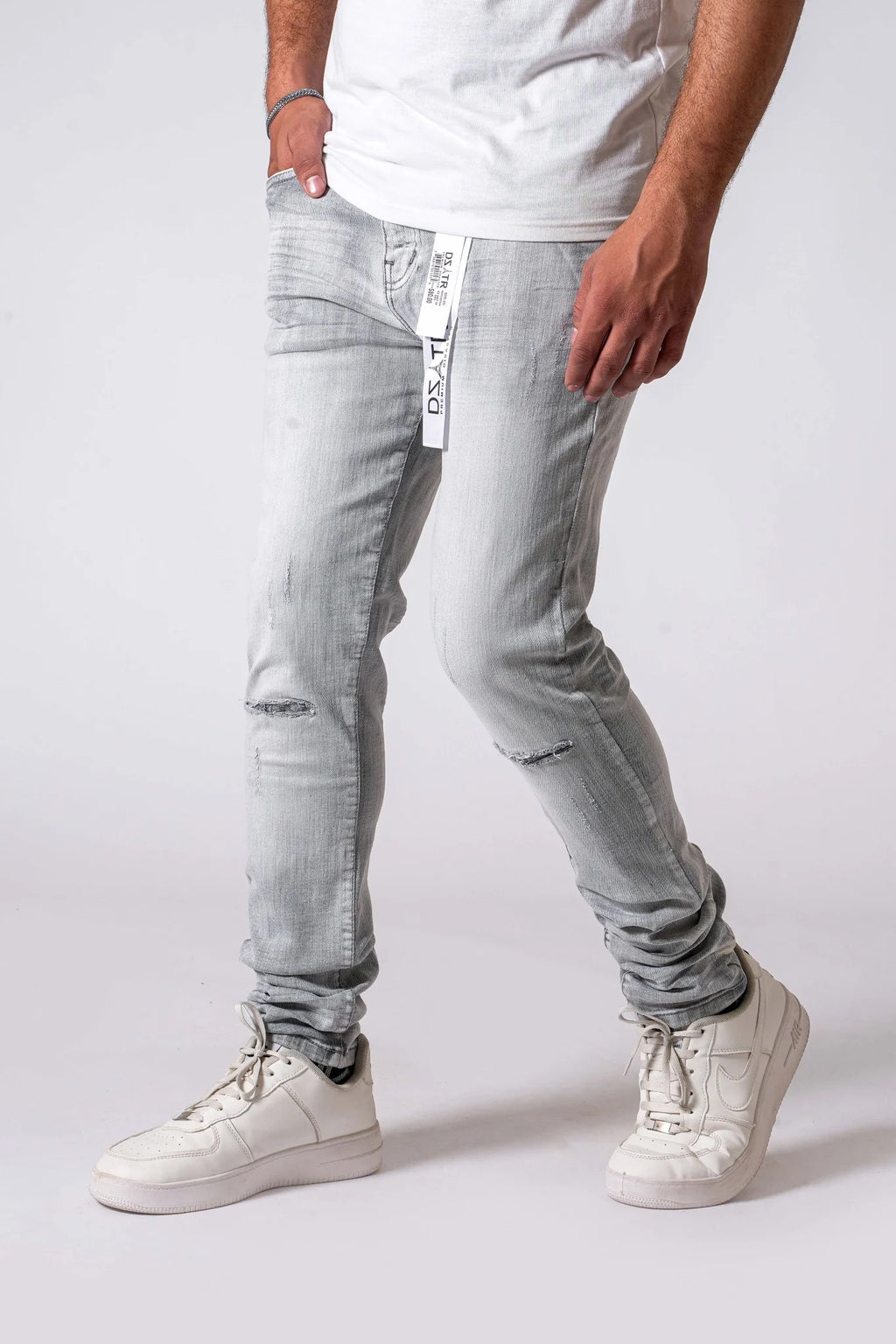 DZTR Premium Slim Fit Jeans - Light Grey