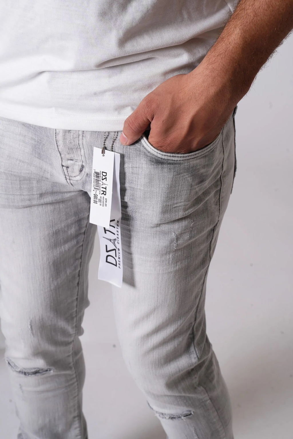 DZTR Premium Slim Fit Jeans - Light Grey