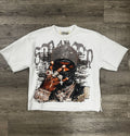 BkYS Chaos Rhinestone Graphic Shirt - Cream