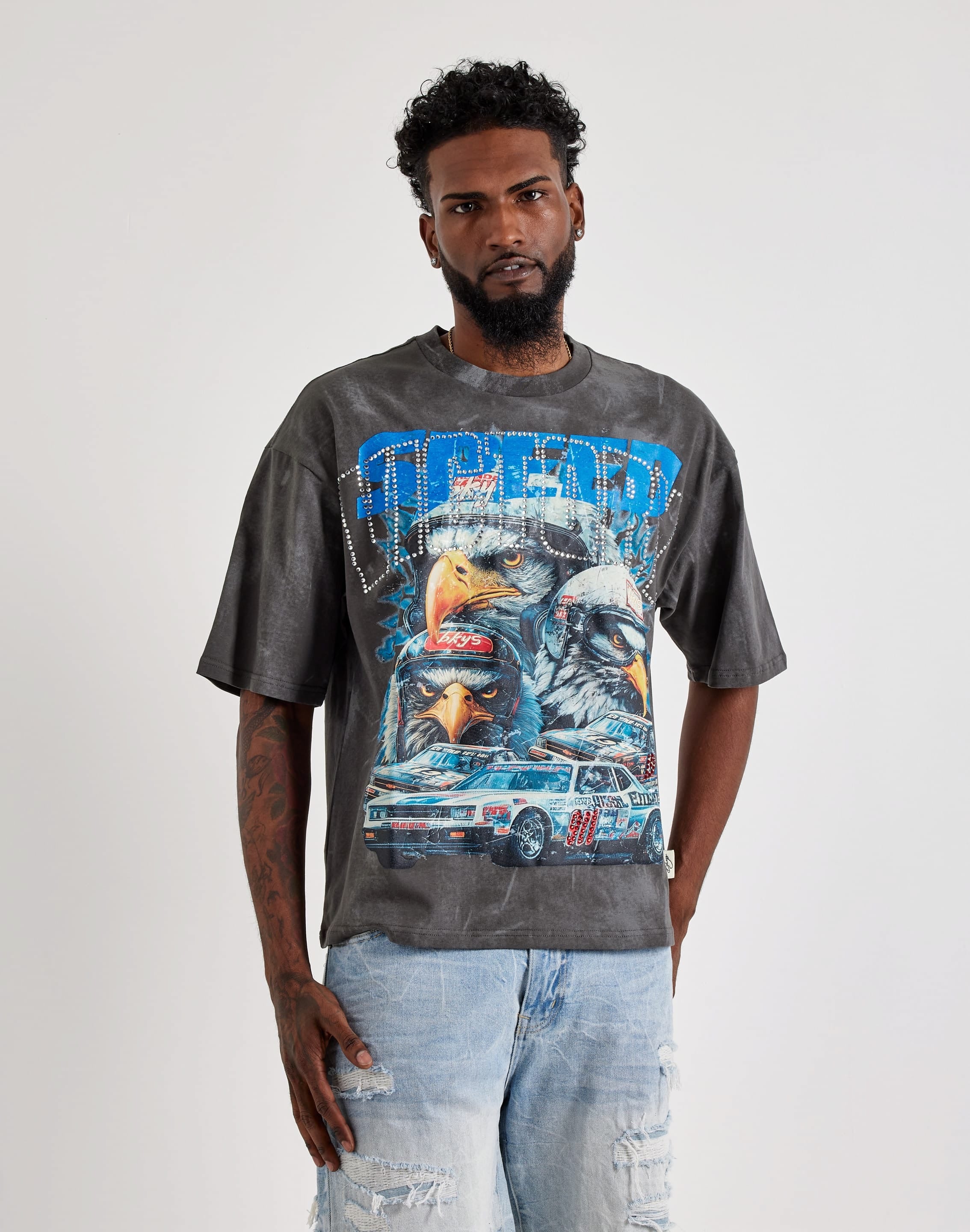 BKYS Speed Eagle Graphic Shirt - Charcoal
