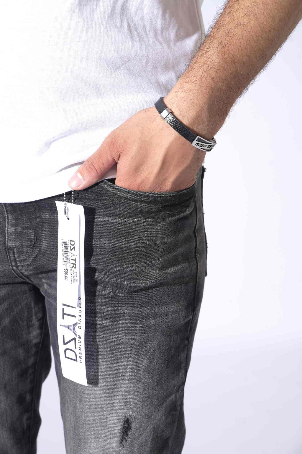DZTR Premium Distressed Jeans - Black Washed