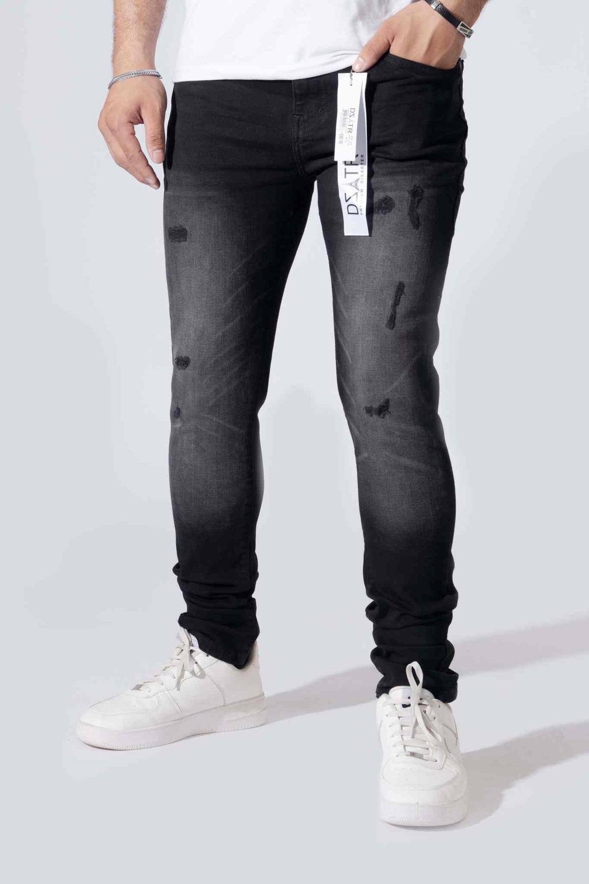 DZTR Premium Distressed Jeans - Black