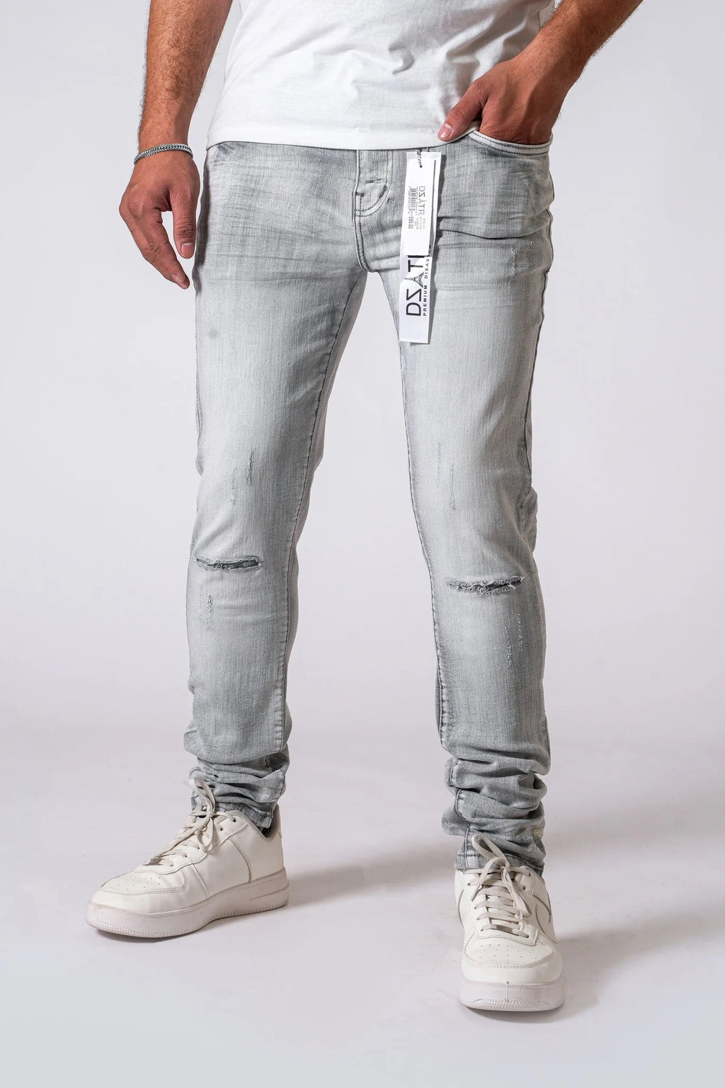 DZTR Premium Slim Fit Jeans - Light Grey