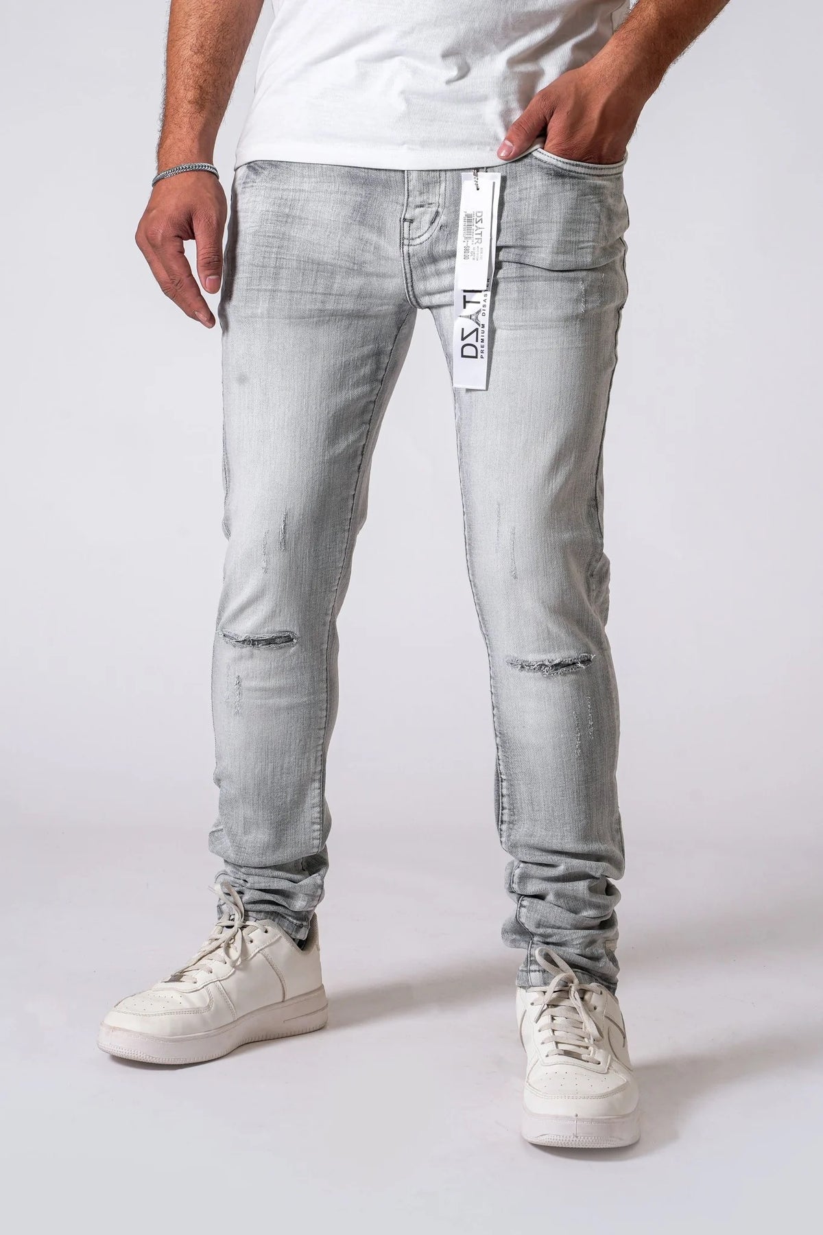 DZTR Premium Slim Fit Jeans - Light Grey