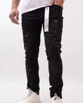 DZTR Paint Splatter Skinney Jeans - Black