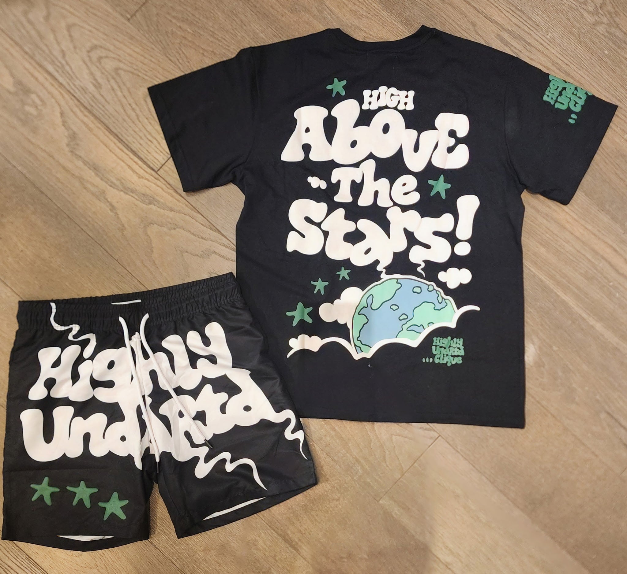 HIGHLY Undrtd Above The Stars Short Set - Black